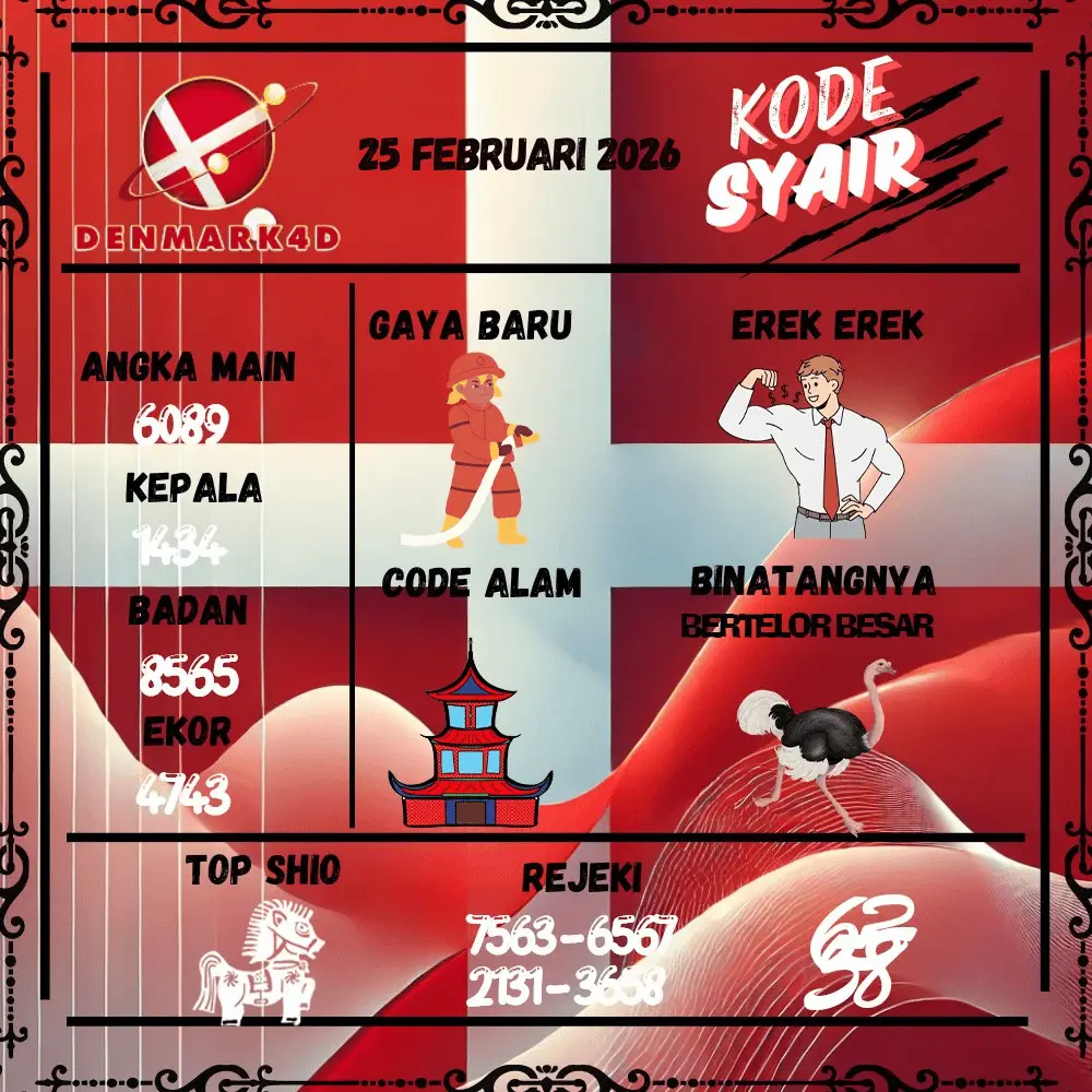 Kode Syair Denmark4D Pools - Februari 2026
