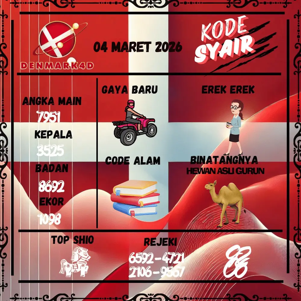 Kode Syair Denmark4D Pools - Maret 2026
