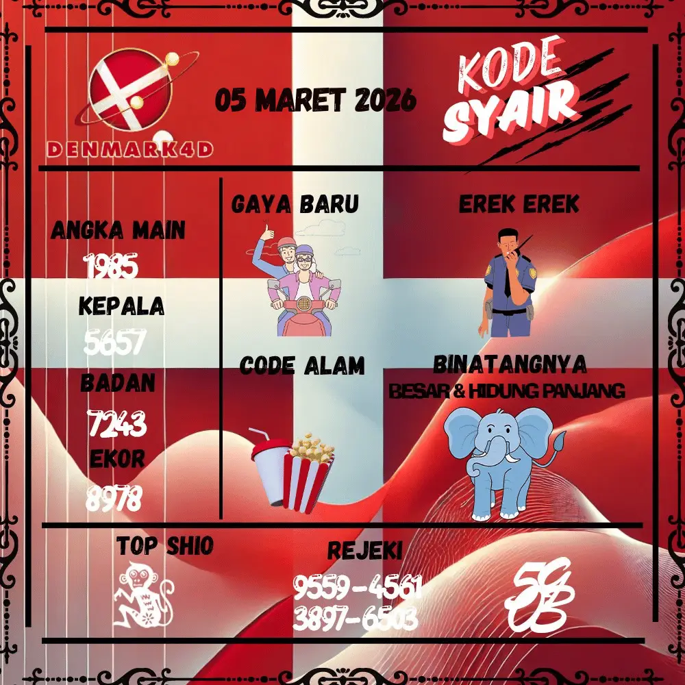 Kode Syair Denmark4D Pools - Maret 2026
