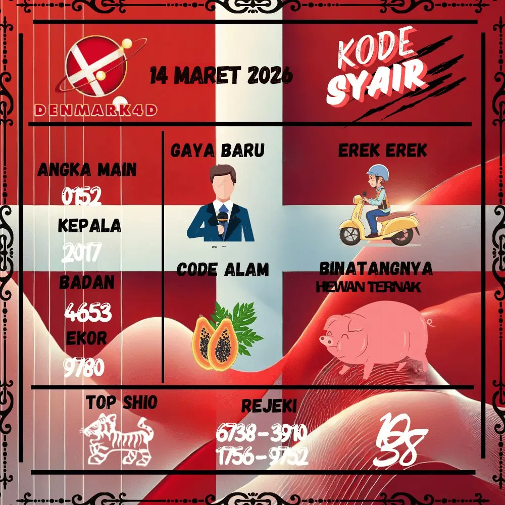 Kode Syair Denmark4D Pools - Maret 2026
